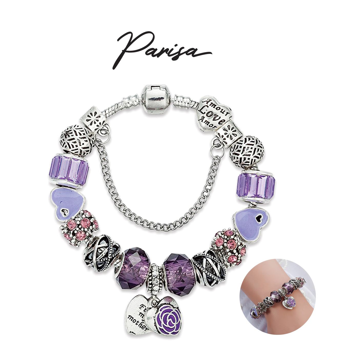 Charms Bracelet- Purple